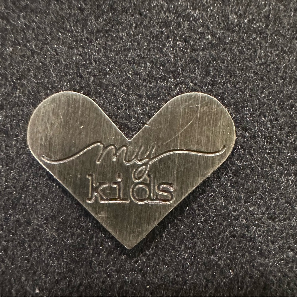Origami Owl Heart-Shaped Silver Tone My Kids Mini Charm